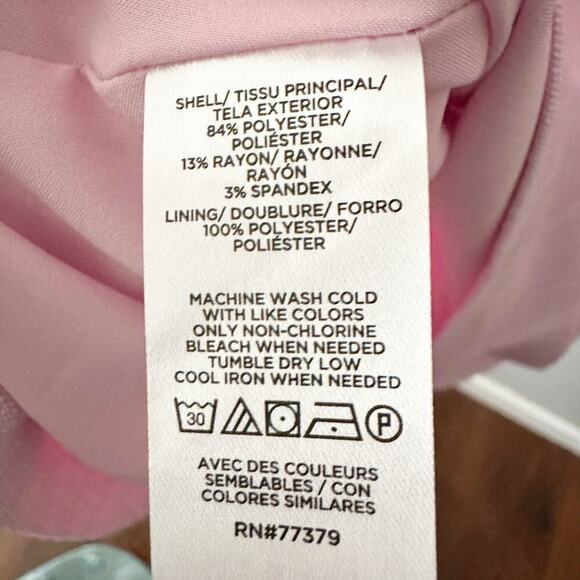 Ann Taylor Crewneck Flare Short Sleeve Pink Sheath Dress Women's Size 14 petite - Picture 7 of 15